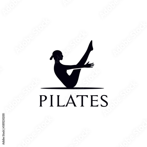 Pilates sport logo design performed by women