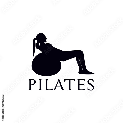 Pilates sport logo design performed by women