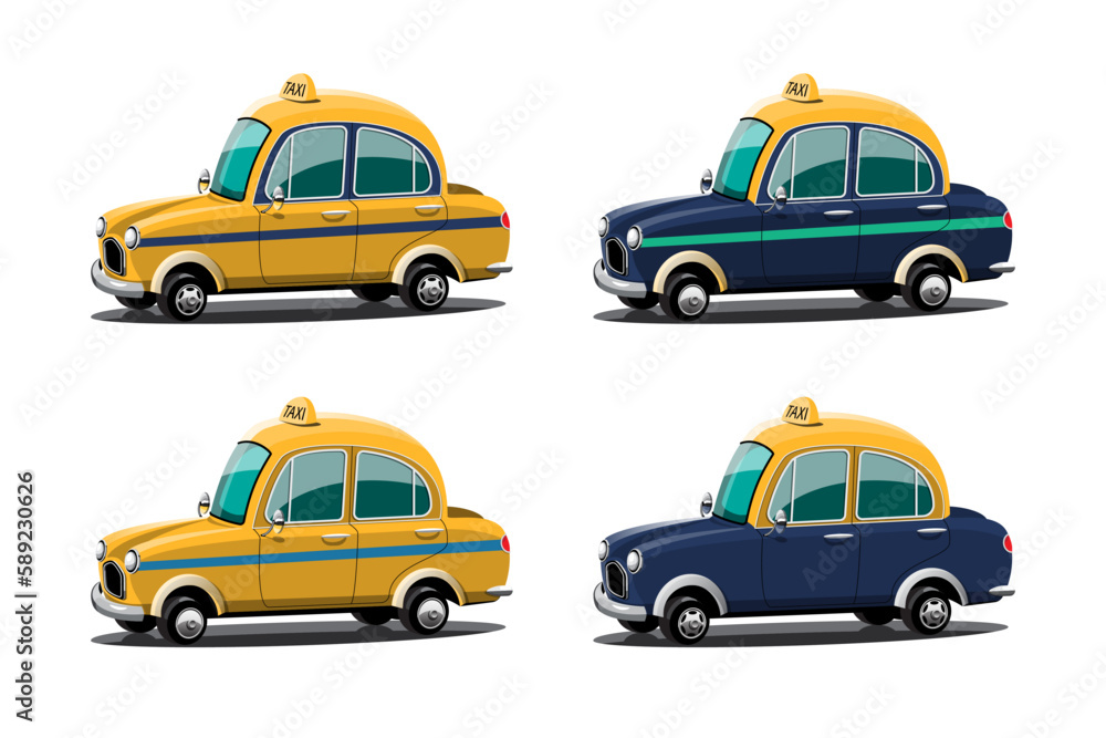 Obraz premium Taxi car service mockup for brands and Car Games. Illustrations for games and advertisements
