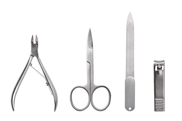 Tools of a manicure set on transparent background. png file