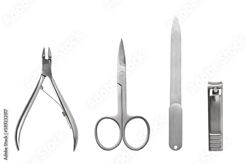 Tools of a manicure set on transparent background. png file