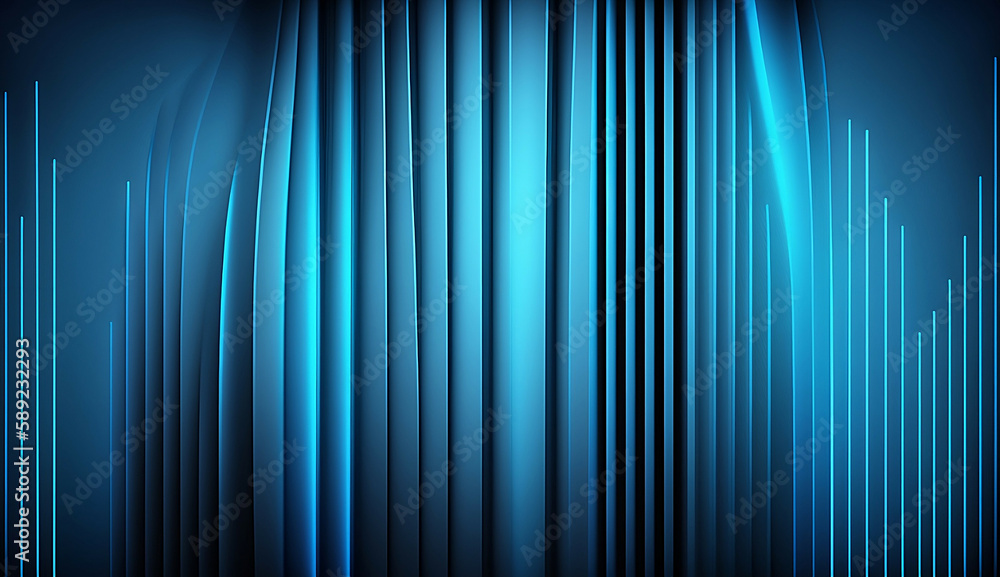 abstract blue neon lines background shape new quality stock image illustration desctop wallpaper design, Generative AI	