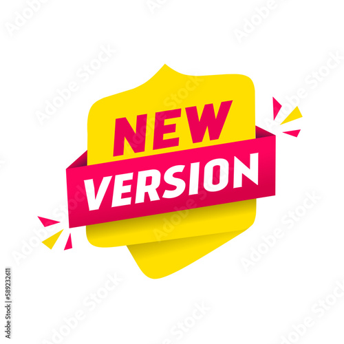 New version banner design template. Modern style vector icon.