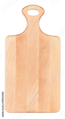 wooden cutting board on transparent background. png file