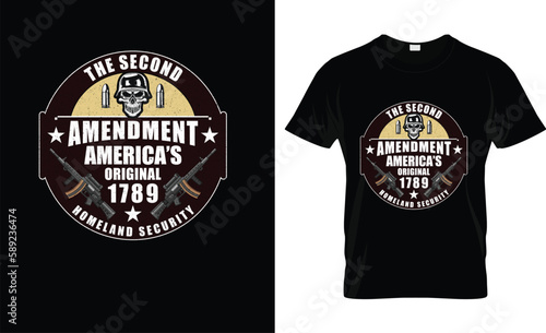 2nd Amendment America's Original Homeland Security Gun T-Shirt Vector Design.