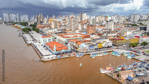 Φωτογραφία Paisagem Ver-o-Peso Belém Pará Cidade Mercado Público Ver o Peso Rio Amazonia Pe