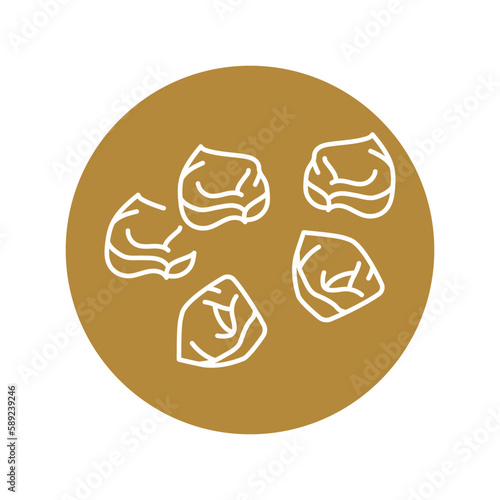 Tortellini pasta color line icon. Italian food.