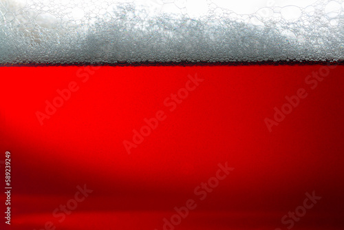 Ice cubes in cola beverage, close up,Detail of Cold Bubbly Carbonated Soft Drink with Ice 