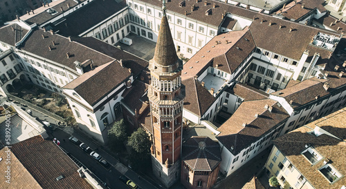 Aerial view of the Church of San Gottardo in Milan photo