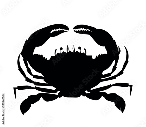 crab vertical vector silhouette black one