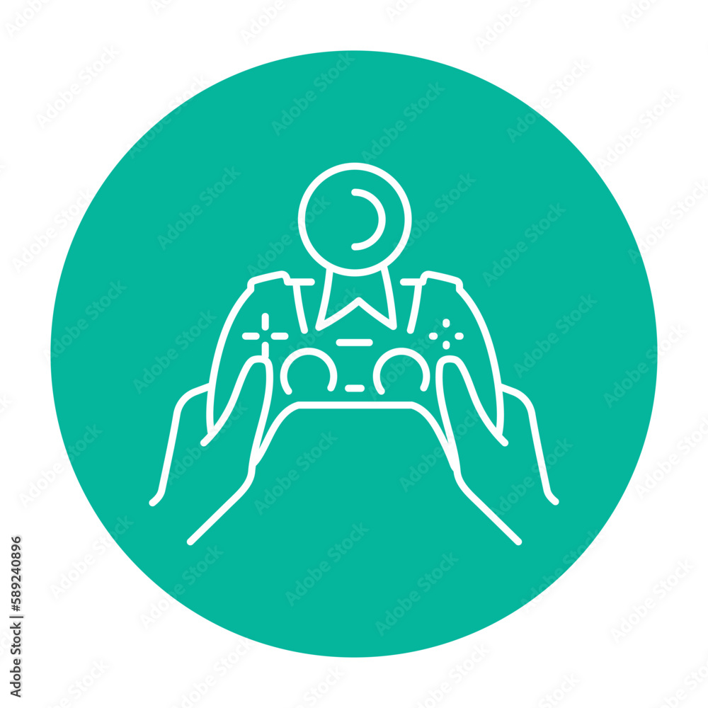 Game winner color line icon. Digital entertainment. Game winner color line icon. Digital entertainment.