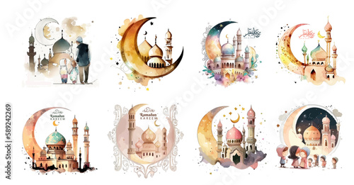 STICKER islamic MOSQUE TEMPLATE FOR EID ul ADHA