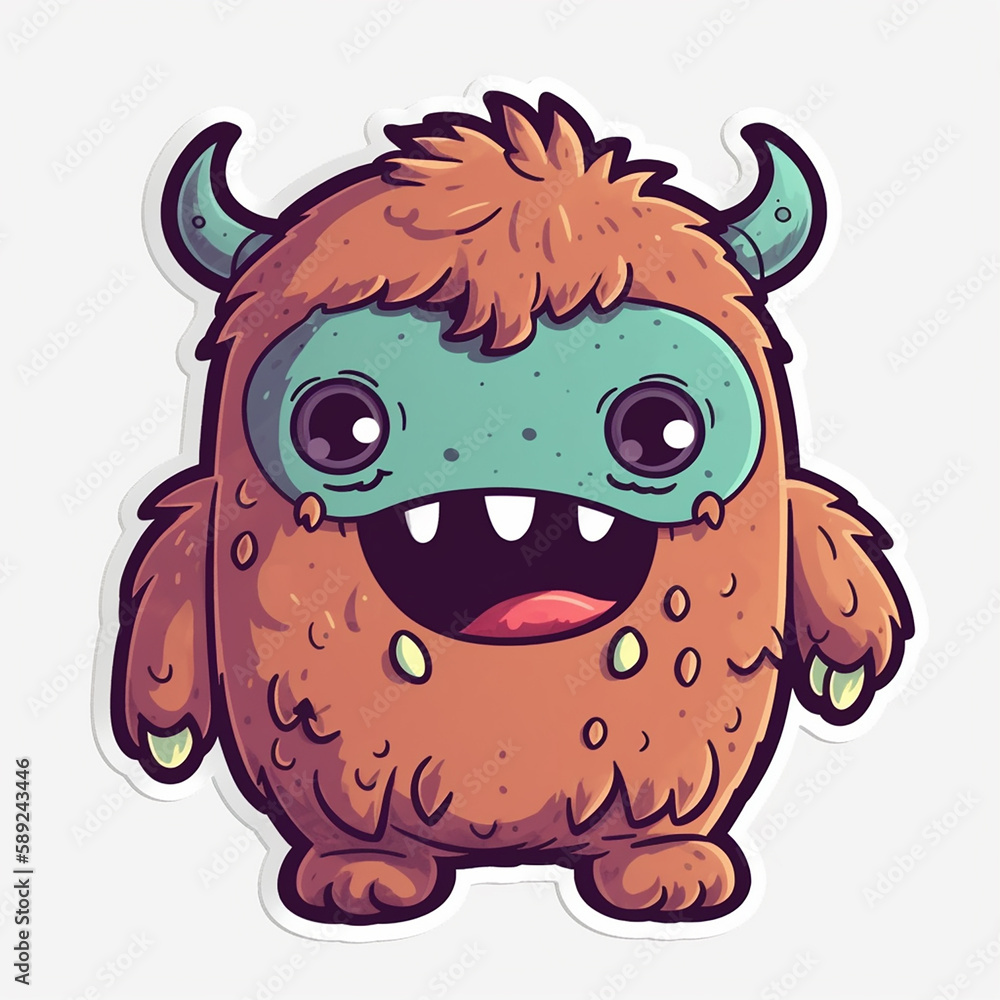 Fototapeta premium cute adorable monster