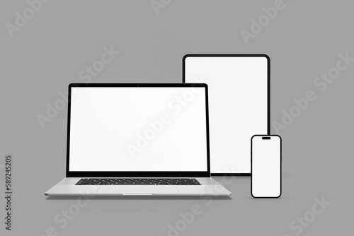Multi Devices Mockup for showcasing your UI design to clients photo