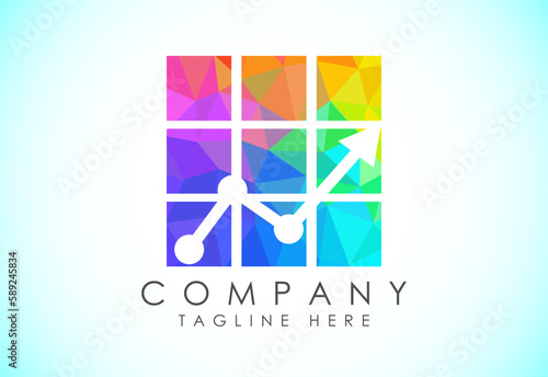 Finance and accounting logo low poly art style design vector template, Business finance logo