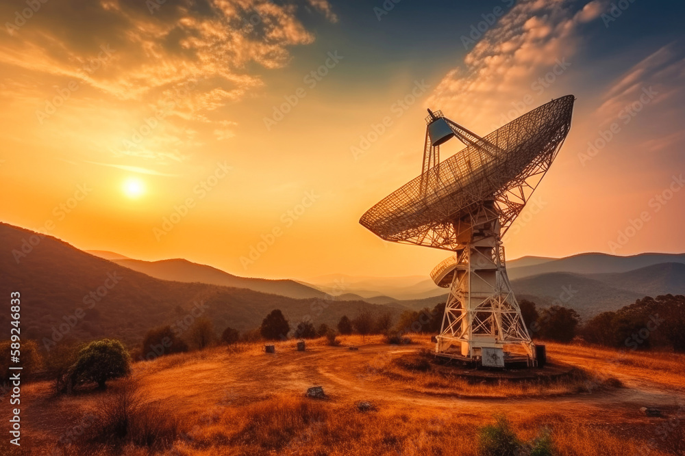 Radio telescope is a specialized antenna and radio receiver. Generative ai.