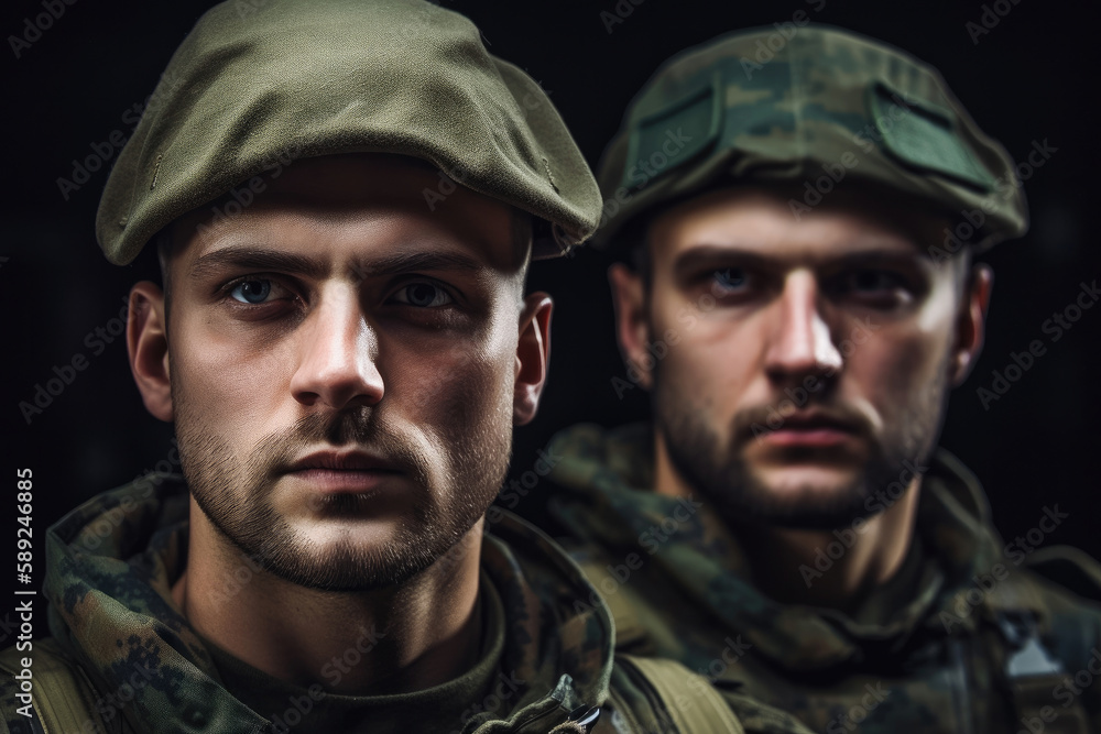 Male soldiers serving in the army. Generative ai. Male soldiers serving in the army. Generative ai.