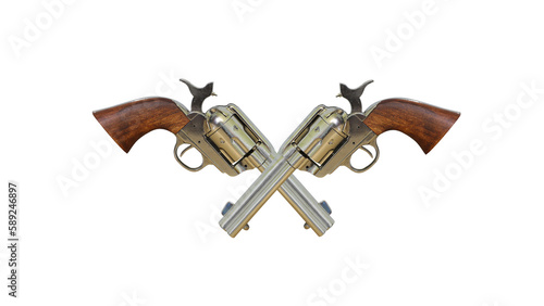фотографія two crossed revolvers with transparent background