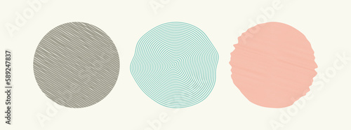 Set of circle shape elements. Vector illustration for cover, poster, flyer or banner.