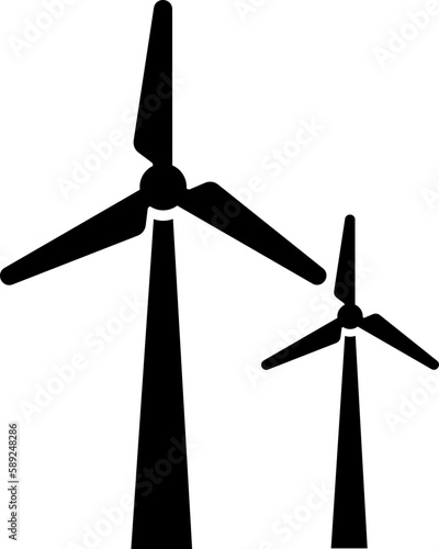 wind turbines icon designed to represent Wind power or wind energy. Vector illustration design for eco friendly, sustainable, renewable and alternative energy symbols. Perfect for poster designing.