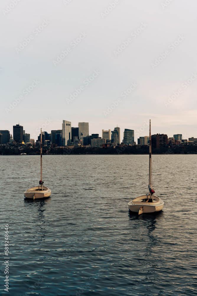 sail boat in Charles river, Boston