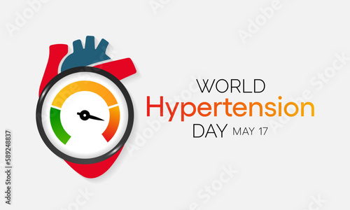 World Hypertension day is observed every year on May 17th. High blood pressure, also called hypertension, is blood pressure that is higher than normal. Vector illustration.