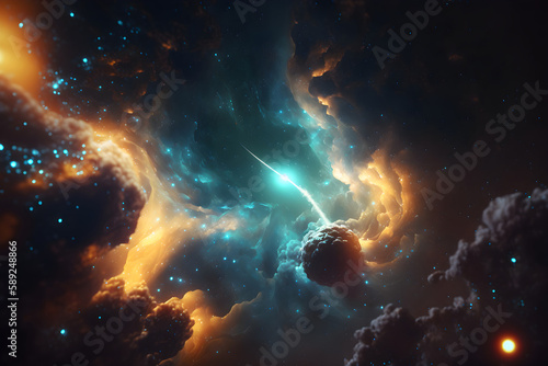 Abstract cosmic background, star dust, Generative AI 5