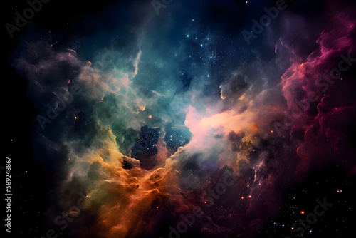 Abstract cosmic background, star dust, Generative AI 13