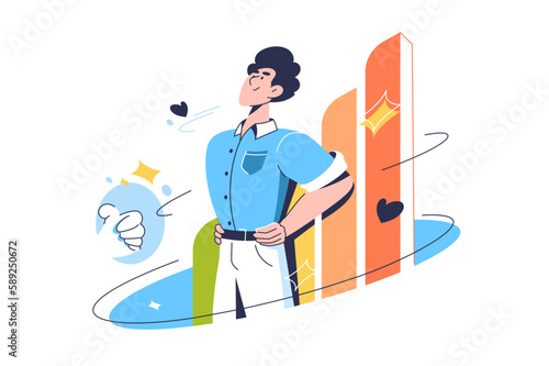 Personal growth and success illustration of man