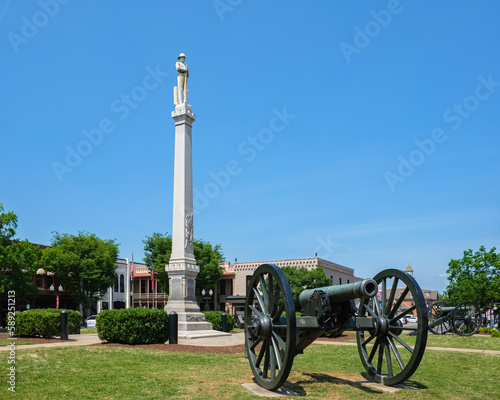 Memorial to the confederate solders of the American Civil War along Main Street in Franklin, Tennessee