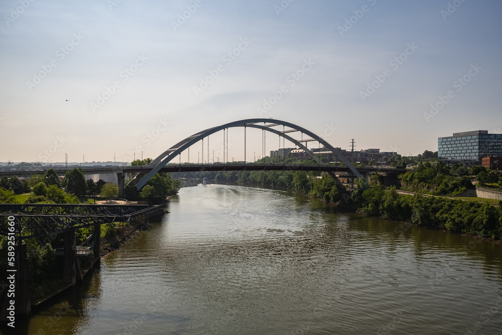 Downtown riverfront skyline in Nashville, Tennessee Downtown riverfront skyline in Nashville, Tennessee