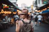 Young Female Tourist in Bangkok: Exploring the City's, Generative AI