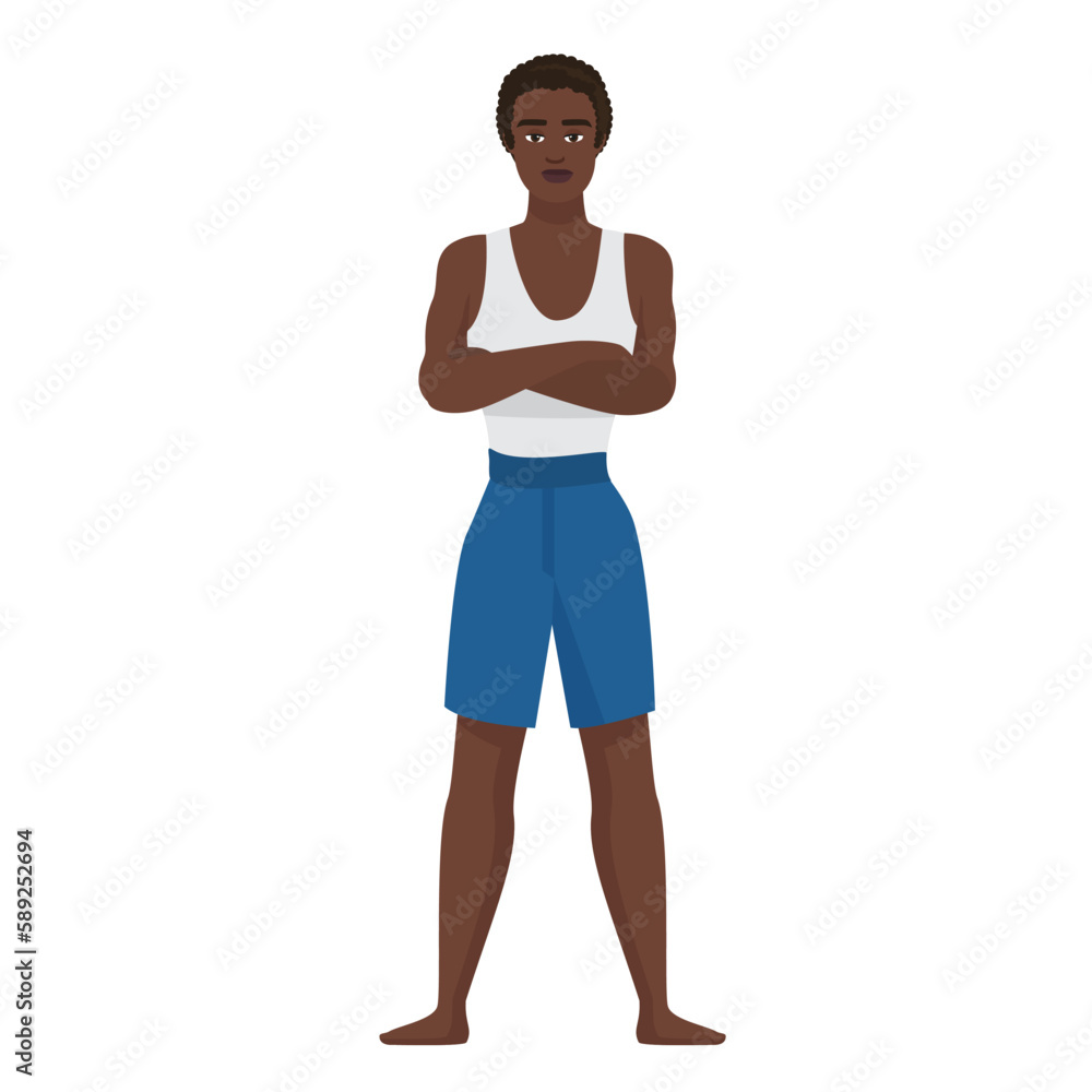 Confident Sport Male Trainer Fitness Instructor In Standing Position
