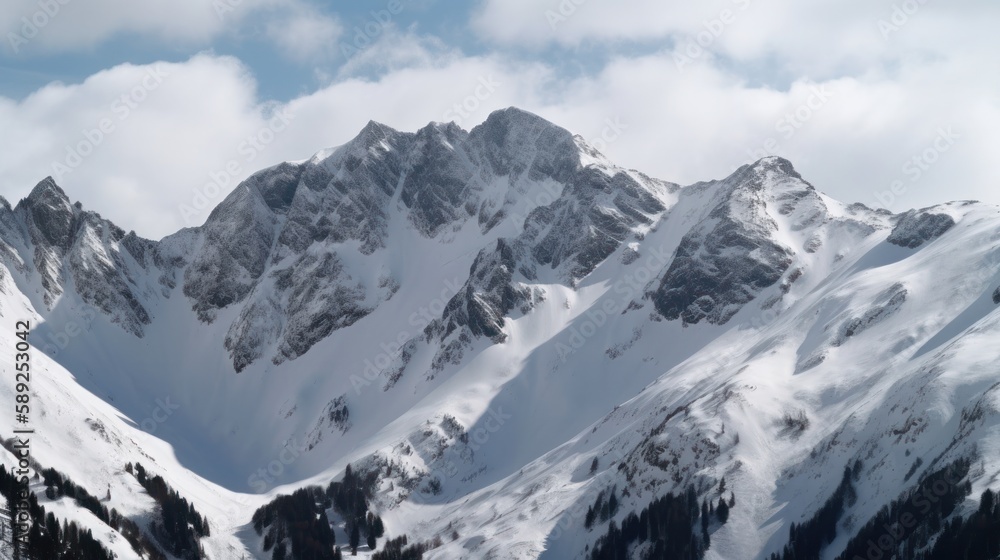 Alpine Majesty: Up-close View of the Jagged Peaks and Rugged Terrain