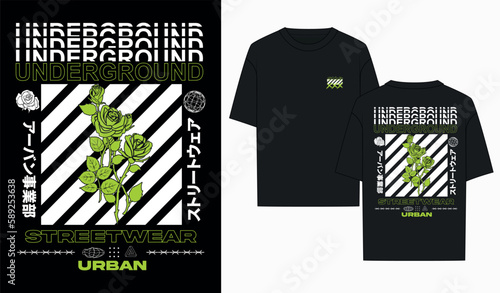trendy urban elements, graphic forms of brutalism, emblems of criminal urban life, abstract geometric shapes for merch, t-shirt, typography and prints. Acid, brutalism, subway. Vector