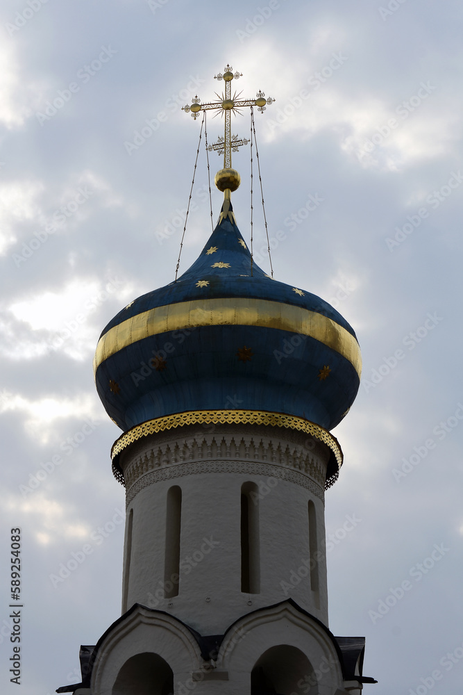 Architecture of Trinity Sergius Lavra, Sergiev Posad, Moscow region, Russia. Popular landmark.