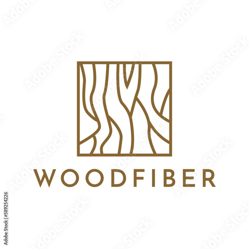 Creative modern rectangle wood fiber logo template design vector illustration
