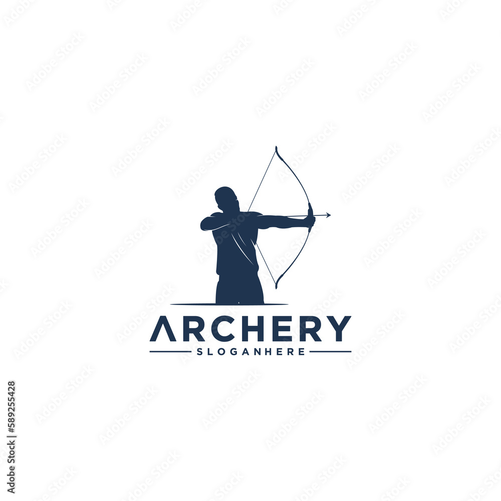 archery logo template in white background