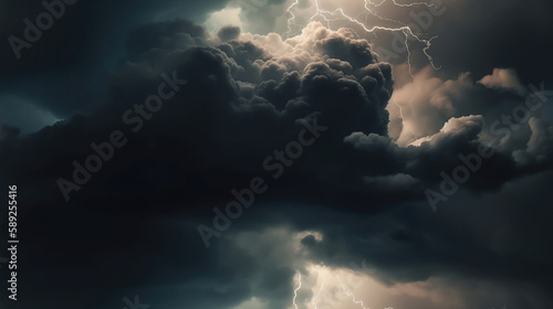 Nahtloses Muster, wiederholend - Sturm, Gewitter, Blitze und dunkle Wolken © Karat