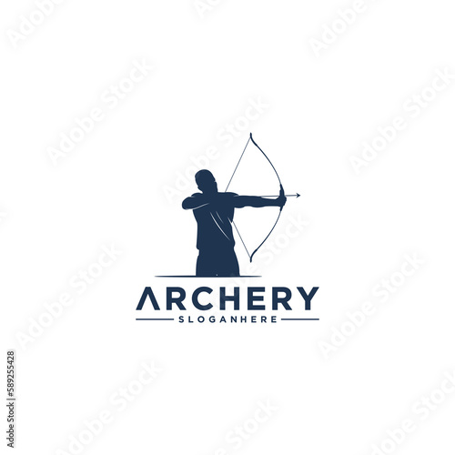 archery logo template in white background