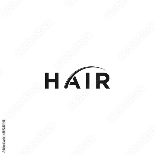 simple hair logo template in white background