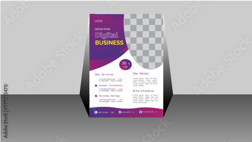 Abatract Business flyer A4 vactor tempiate for digital agency corporation poster  photo