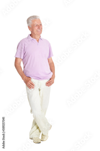 portrait of happy senior man posing
