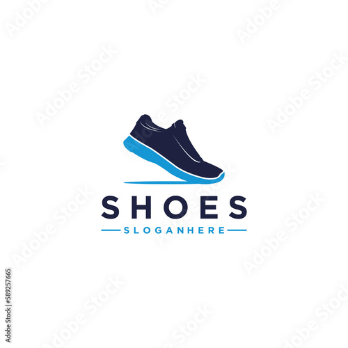 shoes logo template in white background