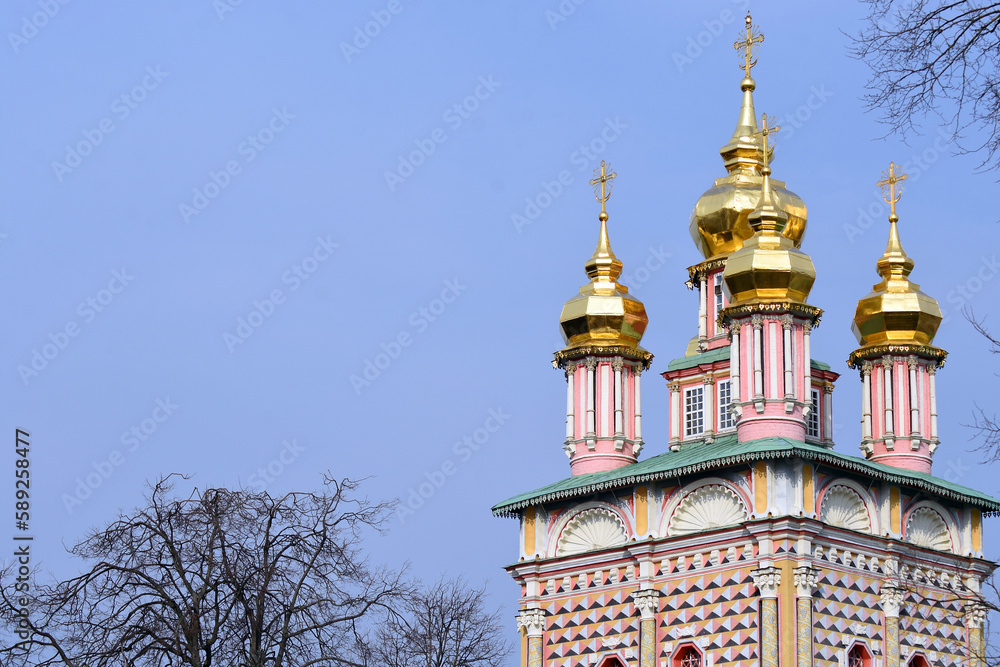 Architecture of Trinity Sergius Lavra, Sergiev Posad, Moscow region, Russia. Popular landmark.