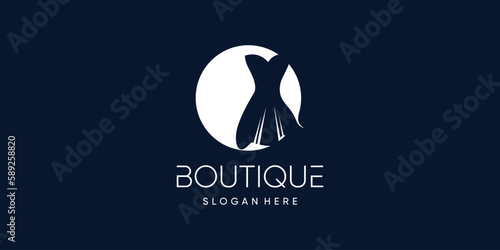Dress logo design idea with modern style