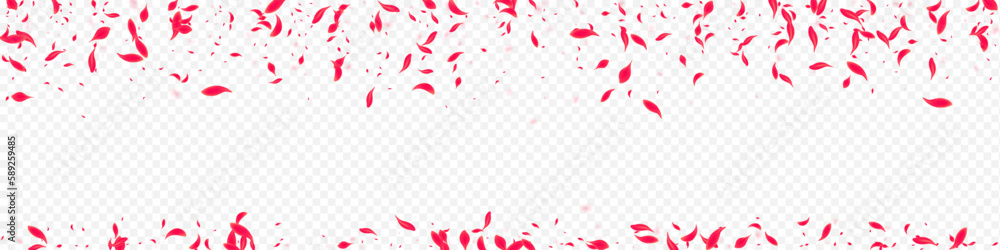 Red Floral Vector Transparent Panoramic