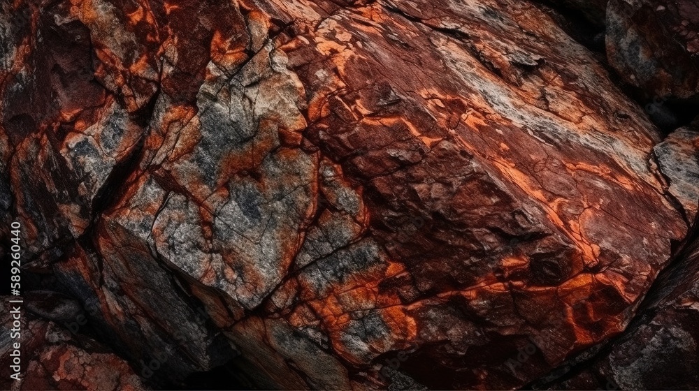 Dark red orange brown rock texture with cracks. Close-up. Rough mountain surface. Stone granite background for design. Nature Dark red orange brown rock texture with cracks. Close-up. Rough mountain surface. Stone granite background for design. Nature
