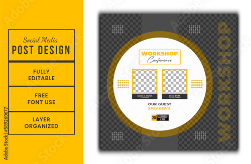 Digital marketing agency live workshop for talk to the success of any business editable video web thumbnail design eps vector file