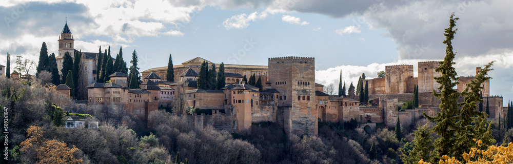 Vista panorámica del Palacio de la Alhambra.